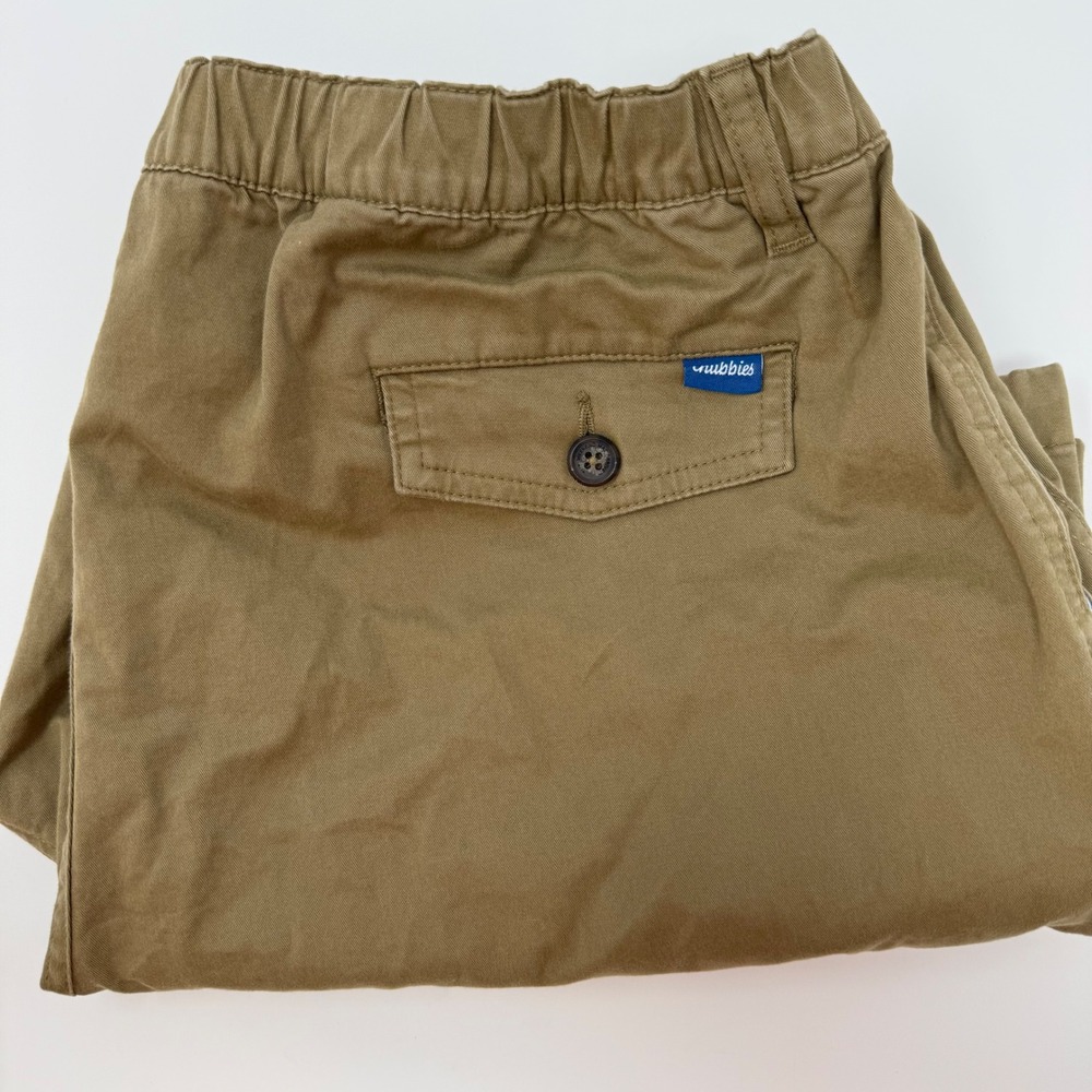 Chubbies Originals Khaki Cotton Shorts Men's XL Elastic Waist 7 Inch Inseam
